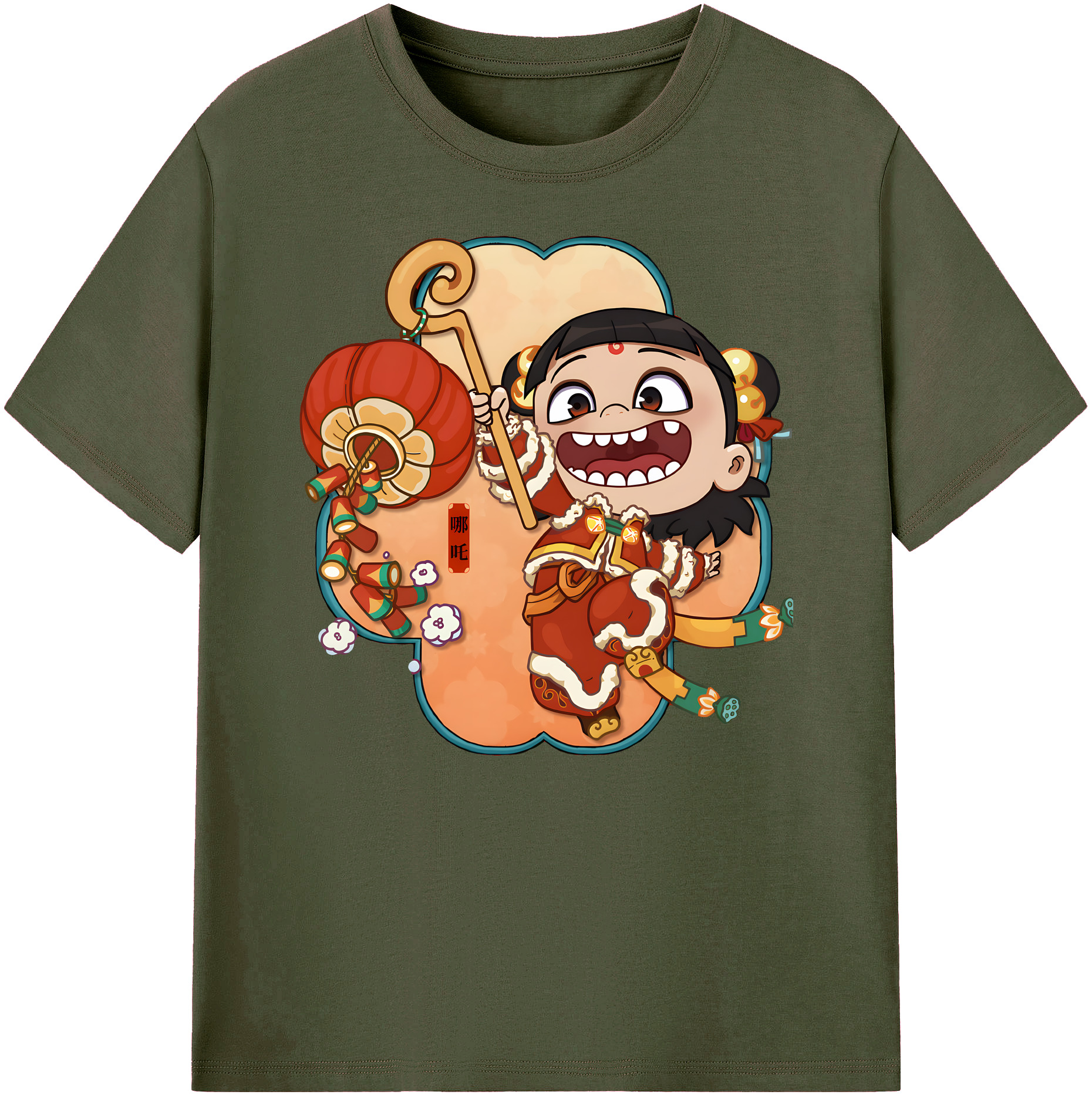 （画像用） Ne Zha 2 ナタ 魔童の大暴れ 綿100％ メンズ半袖Tシャツ｜肌触りやわらか＆通気性